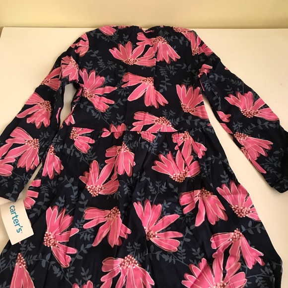 Brand New with Tag Carter’s Toddler Girls Floral Sateen Dress. Size 5T - Picture 4 of 6